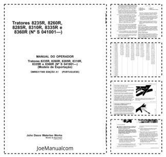 John Deere 8235R 8260R 8285R 8310R 8335R 8360R Tractor Operator Manual OMRE317089-A1 PT