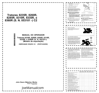 John Deere 8235R 8260R 8285R 8310R 8335R 8360R Tractor Operators Manual SN 053101 and UP OMRE346485-C2 PT