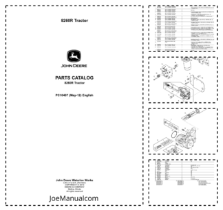 John Deere 8260R Tractor Parts Catalog PC10487