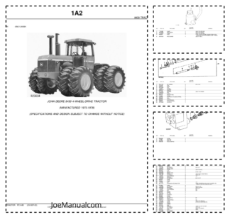 John Deere 8430 Tractor Parts Catalog 1975-1978 PC1485