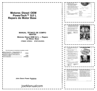 John Deere 9.0 L PowerTech Engine Repair Manual Motor Base CTM408 PT