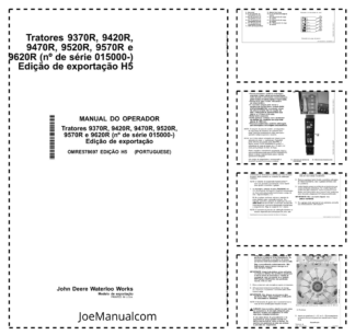 John Deere 9270R 9420R 9470R 9520R 9570R 9620R Tractor Operators Manual SN 015000 and UP OMRE578697-H6 PT