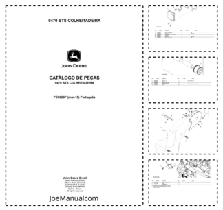 John Deere 9470 STS Combine Harvester Parts Catalog PC8626P PT