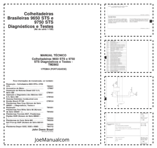 John Deere 9650 9750 STS Combine Harvester Diagnostics Service Manual TM2802 PT
