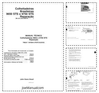 John Deere 9650 9750 STS Combine Harvester Repair Manual SN 000181 and UP TM2831 PT