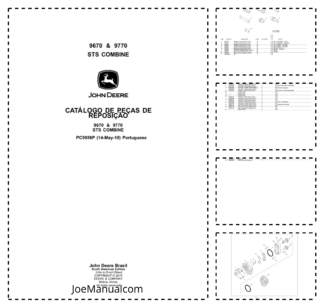 John Deere 9670 9770 STS Combine Harvester Parts Catalog PC9956P-10 PT