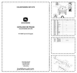 John Deere 9670 STS Combine Harvetser Parts Catalog PC11564P-14 PT