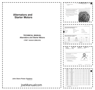 John Deere Alternators and Starter Motors on Engine Technical Manual CTM77
