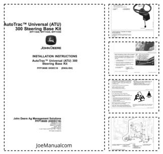 John Deere AutoTrac Universal 300 Steering Base Kit Installation Service Manual PFP18689