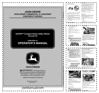 John Deere CS and CX Series Gator UTV Operators Manual OMM150904-K4