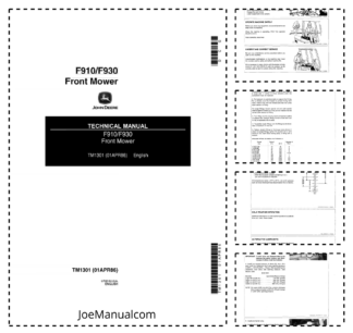 John Deere F910 F930 Front Mower Service Manual TM1301