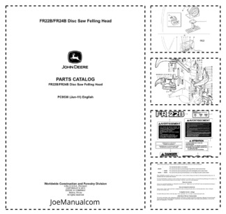 John Deere FR22B FR24B Disc Saw Felling Head Parts Catalog PC9530-11