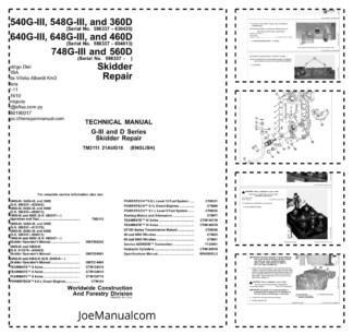 John Deere G-III and D Series Skidder Repair Manual TM2111