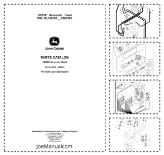 John Deere H225E Processing Head Parts Catalog PC16245