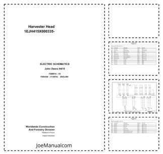 John Deere H415 Processing Head Electric Schematics SN 1EJH415X000335 and UP