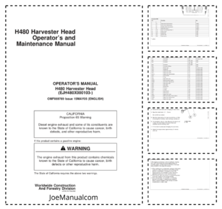 John Deere H480 Processing Head Operators Manual OMF069769