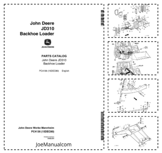 John Deere JD310 Backhoe Loader Parts Catalog PC4136