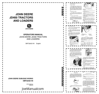 John Deere JD400 Tractor and Loader Operators Manual OMT32425-H9
