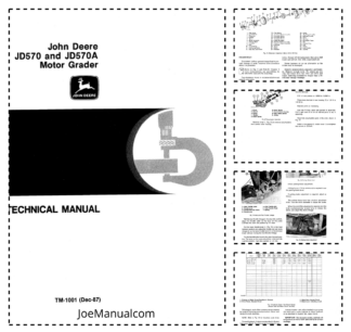 John Deere JD570 JD570A Grader Service Manual TM1001
