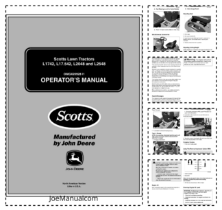 John Deere L1742 L17.542 L2048 L2548 Tractor Operators Manual OMGX20928
