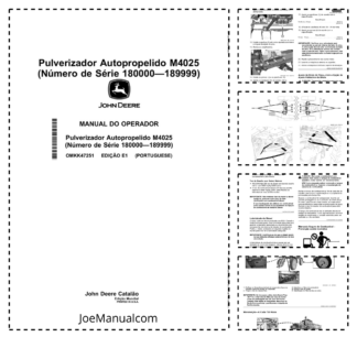 John Deere M4025 Sprayer Operators Manual SN 180000-189999 OMKK47251 PT