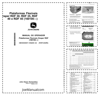 John Deere RDF30 RDF35 RDF40 RDF45 Flexi Draper Platform Operators Manual OMHXE200571 PT