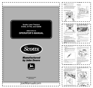 John Deere S1642 S1742 S2046 Tractor Operators Manual OMGX10784