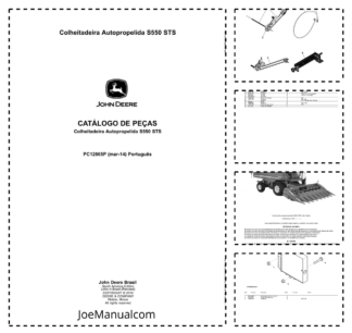 John Deere S550 STS Combine Harvester Parts Catalog PC12065P PT