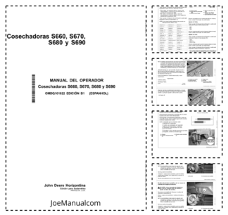 John Deere S660 S670 S680 S690 Combine Harvester Operators Manual OMDQ101822 ES