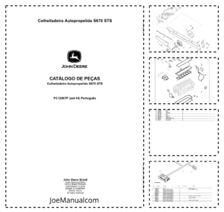 John Deere S670 STS Combine Harvester Parts Catalog PC12067P-set14 PT