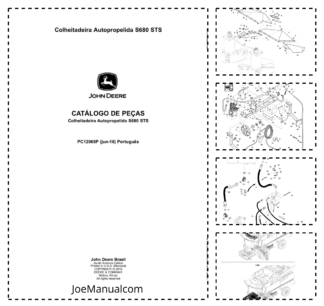 John Deere S680 STS Combine Harvester Parts Catalog PC12068P-16 PT