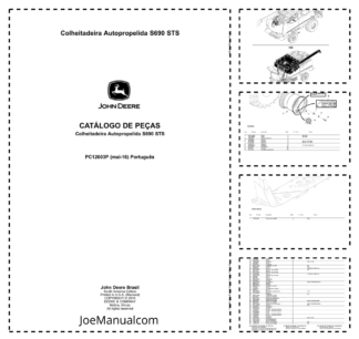 John Deere S690 STS Combine Harvester Parts Catalog PC12603P PT