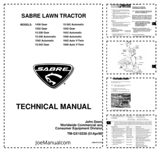 John Deere Sabre Lawn Tractor Service Manual TM-GX10238