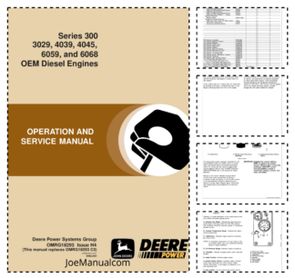 John Deere Series 300 3029 4039 4045 6059 6068 Diesel Engine Operation and Service Manual OMRG18293-H4