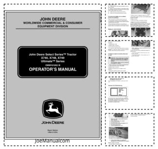 John Deere X740 X748 X749 Tractor Operators Manual OMM161202-I9