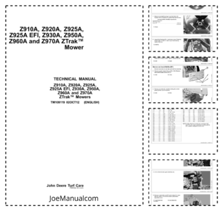 John Deere Z910A Z920A Z925A EFI Z930A Z950A Z960A Z970A ZTrak Mower Service Manual TM109119