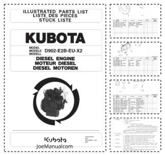 Kubota D902-E2B-EU-X2 Engine Parts Catalog