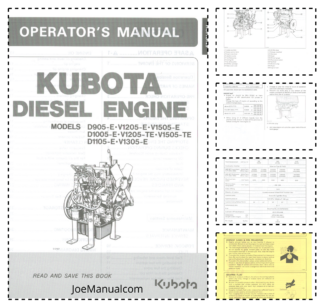 Kubota D905-E V1205-E V1505-E D1005-E V1205-TE V1505-TE D1105-E V1305-E Engine Operators Manual