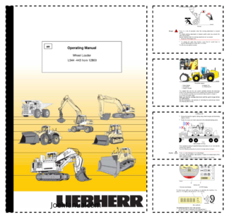 Liebherr L544-443 L544T-445 Wheel Loader Operators Manual SN 12800 and UP