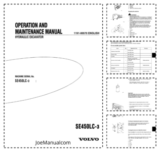 Samsung SE450LC-3 Excavator Operators Manual VOE2114355113H