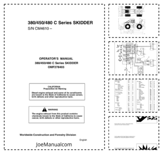 Timberjack 380 450 480 C Series Skidder Operators Manual OMF278403