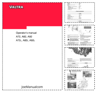 Valtra A72 A82 A92 A72L A82L A92L Tractor Operators Manual