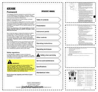 Volvo A25E A30E Articulated Dump Truck Operators Manual VOE21B1003705