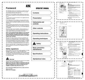 Volvo A35C Articulated Dump Truck Operators Manual 2114313065