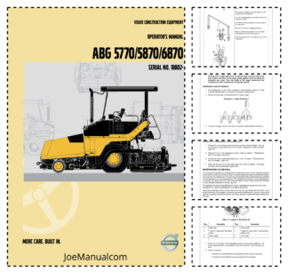 Volvo ABG 5770 5870 6870 Paver Operators Manual SN 18802 and UP VOE21A1004215H