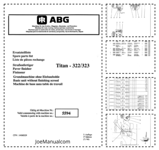 Volvo ABG Titan 322 323 Tracked Paver Parts Catalog