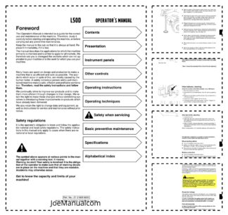 Volvo BM L50D Wheel Loader Operators Manual VOE2126696693H