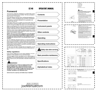 Volvo EC140 Excavator Operators Manual 2134355117