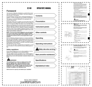 Volvo EC140 Excavator Operators Manual VOE2134355117H