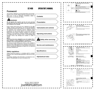 Volvo EC140B Excavator Operators Manual 2114355134